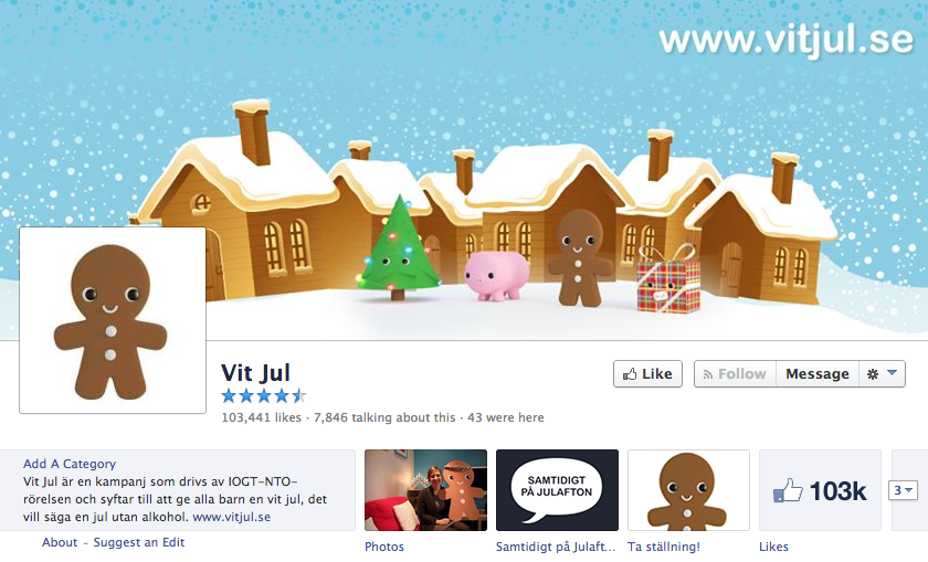 Kampanjen Vit Jul på Facebook